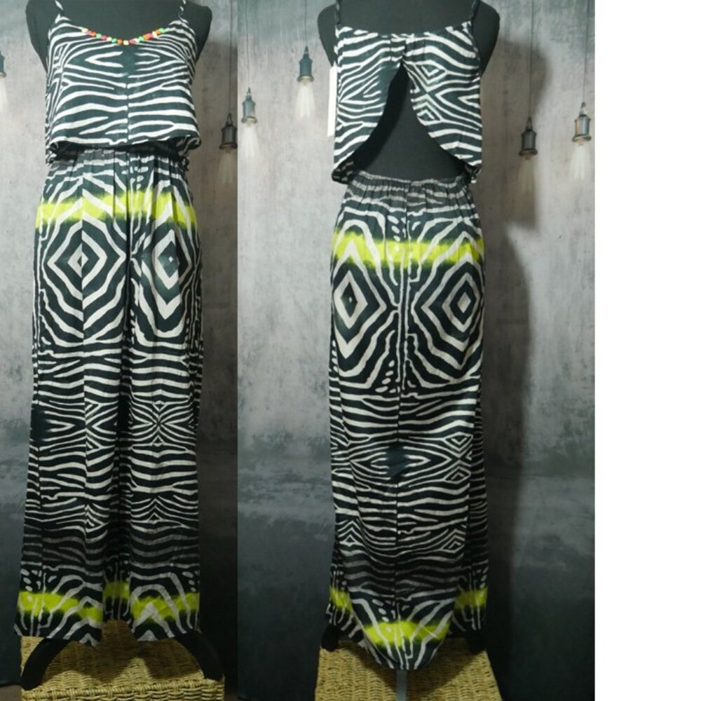 Line & Dot Zebra Print Sundress Medium